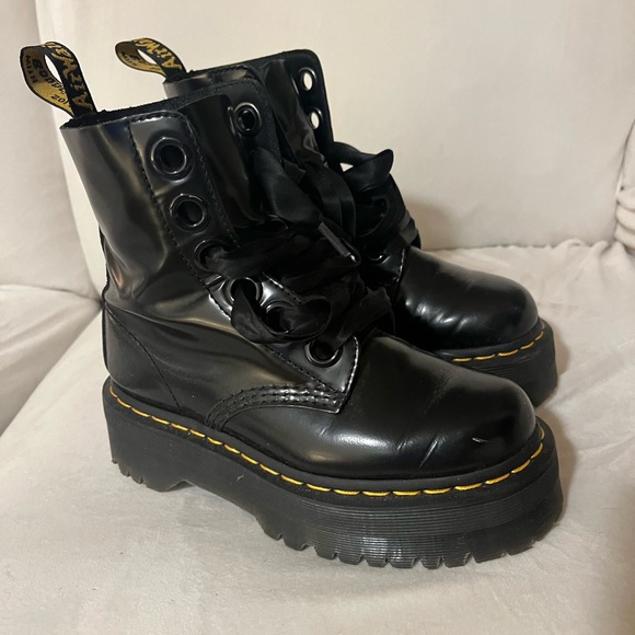MOLLY WOMEN'S LEATHER PLATFORM BOOTS - Picture 1 of 7